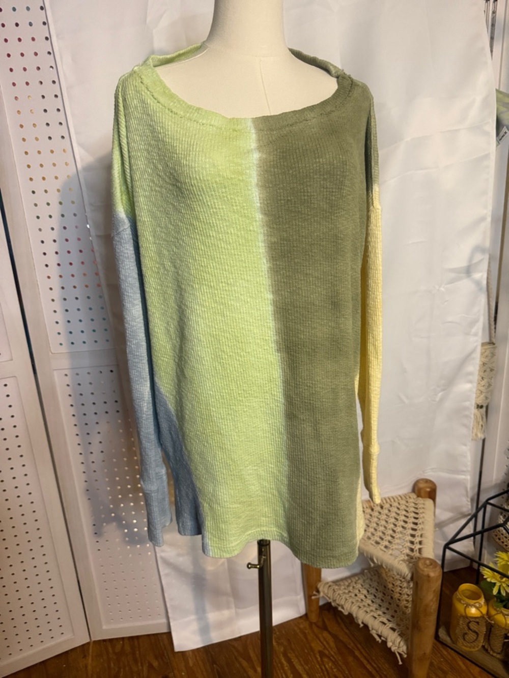 We The Free Pastel Green Ombre Knit Top